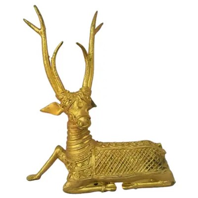ZineArt Timeless Treasures: Handcrafted Dokra Deer for Home Decor | Antique Metal Craft.